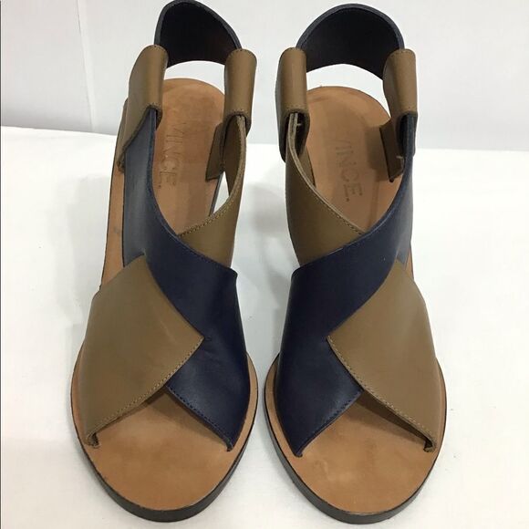 Vince Nelia Color Block High Heel Open Toe Open Heel Sandal Good Condition Sz 6 - Picture 2 of 11